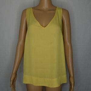 Dorothy Perkins Cheerful Yellow V Neck Blouse Top Tank Blouse Size 10